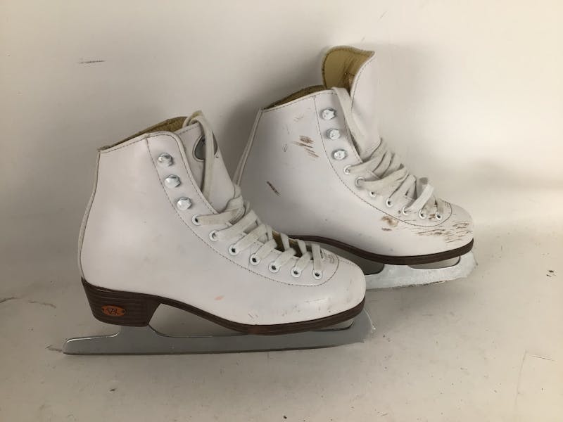 Used Riedell GIRLS 10W FIGURE SKATES SZ 3.0 Junior 03 Junior Figure Skates